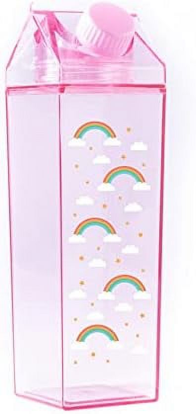 Rainbow Pattern Milk Carton Water Bottle 500ml 16.9oz G653834