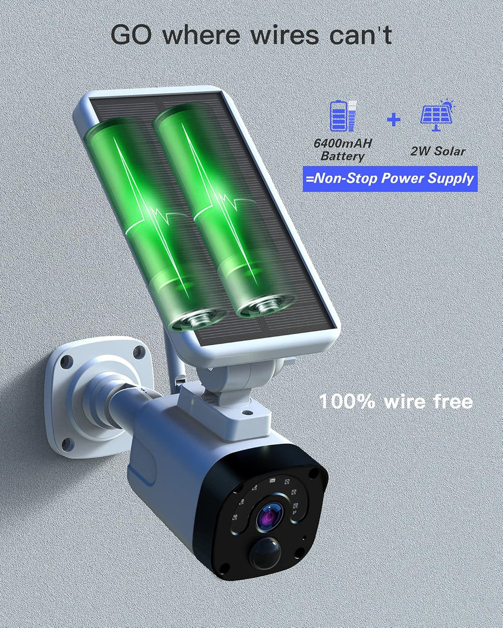 Wireless Solar Powered Security Camera with 1080P Camera and Base Station S2810