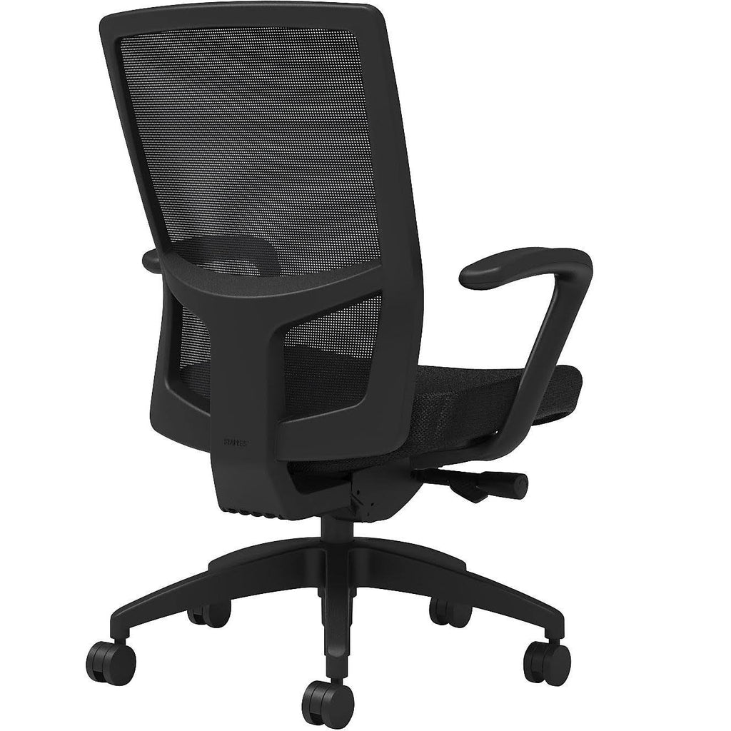Fabric Task Chair Black Integrated Lumbar Fixed Arms Tilt B501