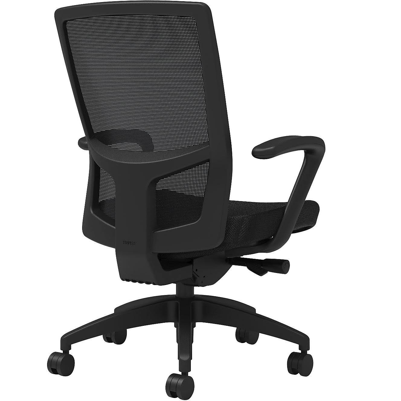 Fabric Task Chair Black Integrated Lumbar Fixed Arms Tilt B501