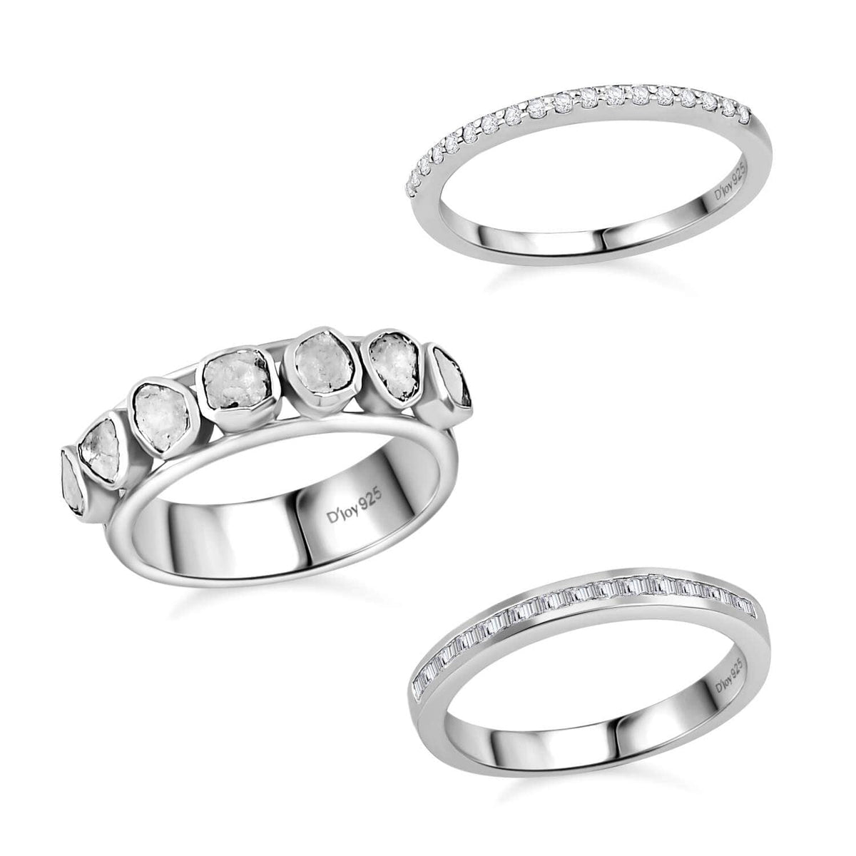 0.8 Ct Diamond Ring 925 Silver Platinum Plated Polki Jewelry Size 10 Q5238
