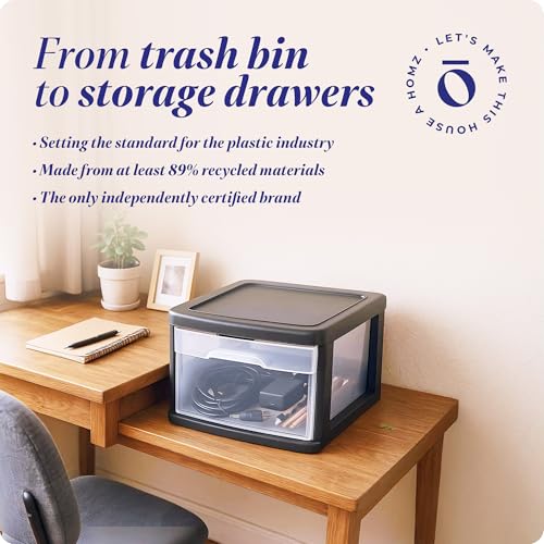 2-Pack 1-Drawer Clear Plastic Storage Cart, White Frame D28747