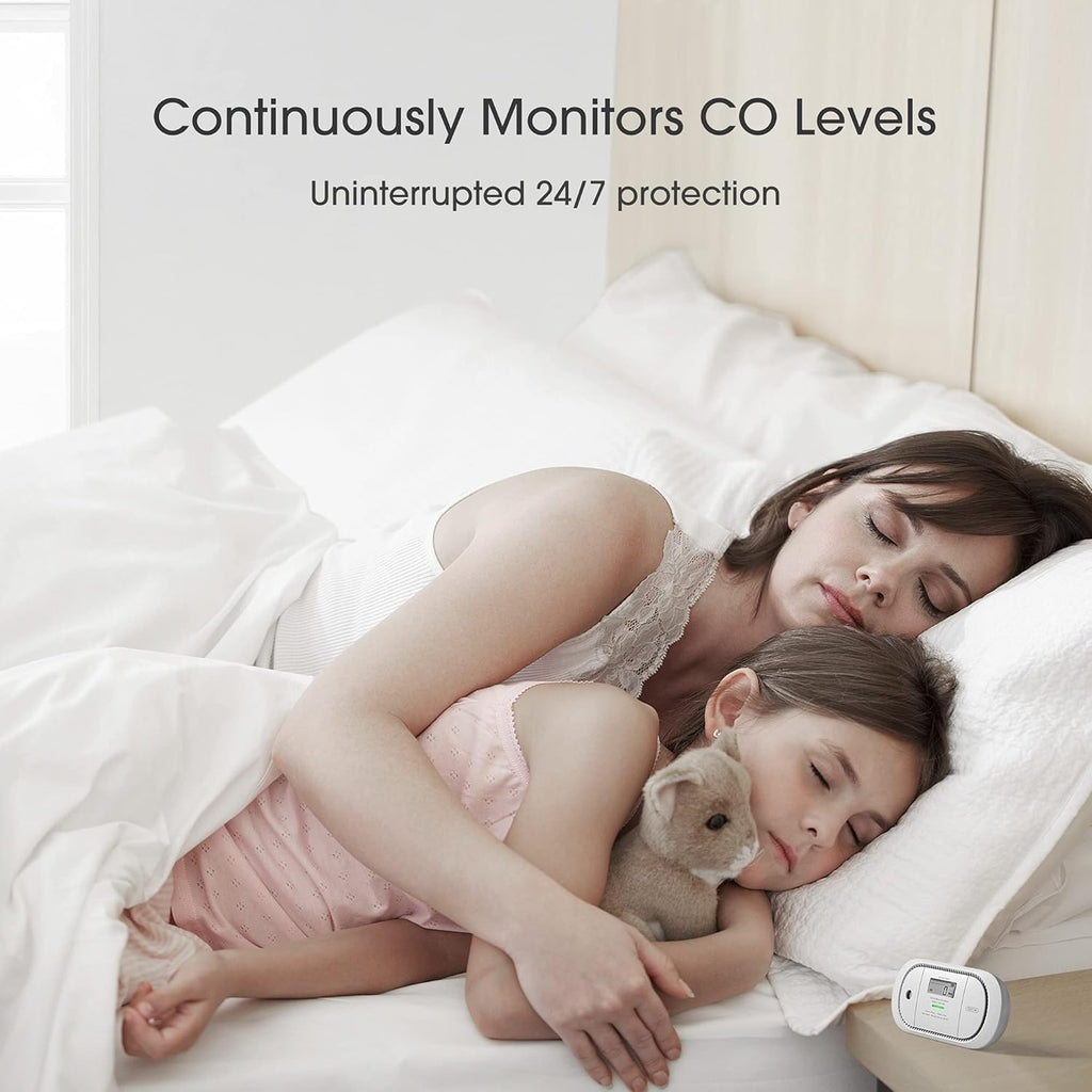 Wireless Interconnected Carbon Monoxide Detector, Replaceable Battery Powered CO Alarm with Digital Display, Pack of 2 R44184
