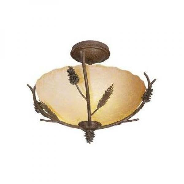 17 in. 3-Light Semi-Flush Mount with Glass Shade J1030