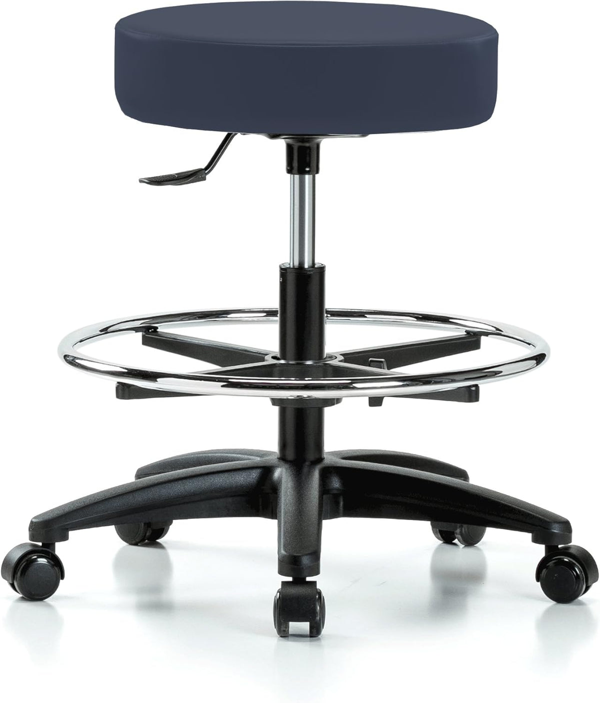 Rolling Swivel Stool with Foot Ring, Counter Height, Cinder Fabric J207082