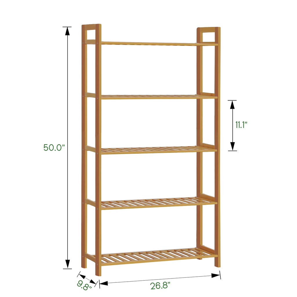 Bamboo 5 Tiers Shelving Unit W34930