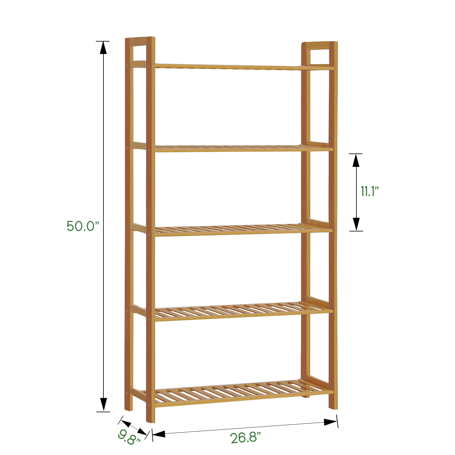 Bamboo 5 Tiers Shelving Unit W34930