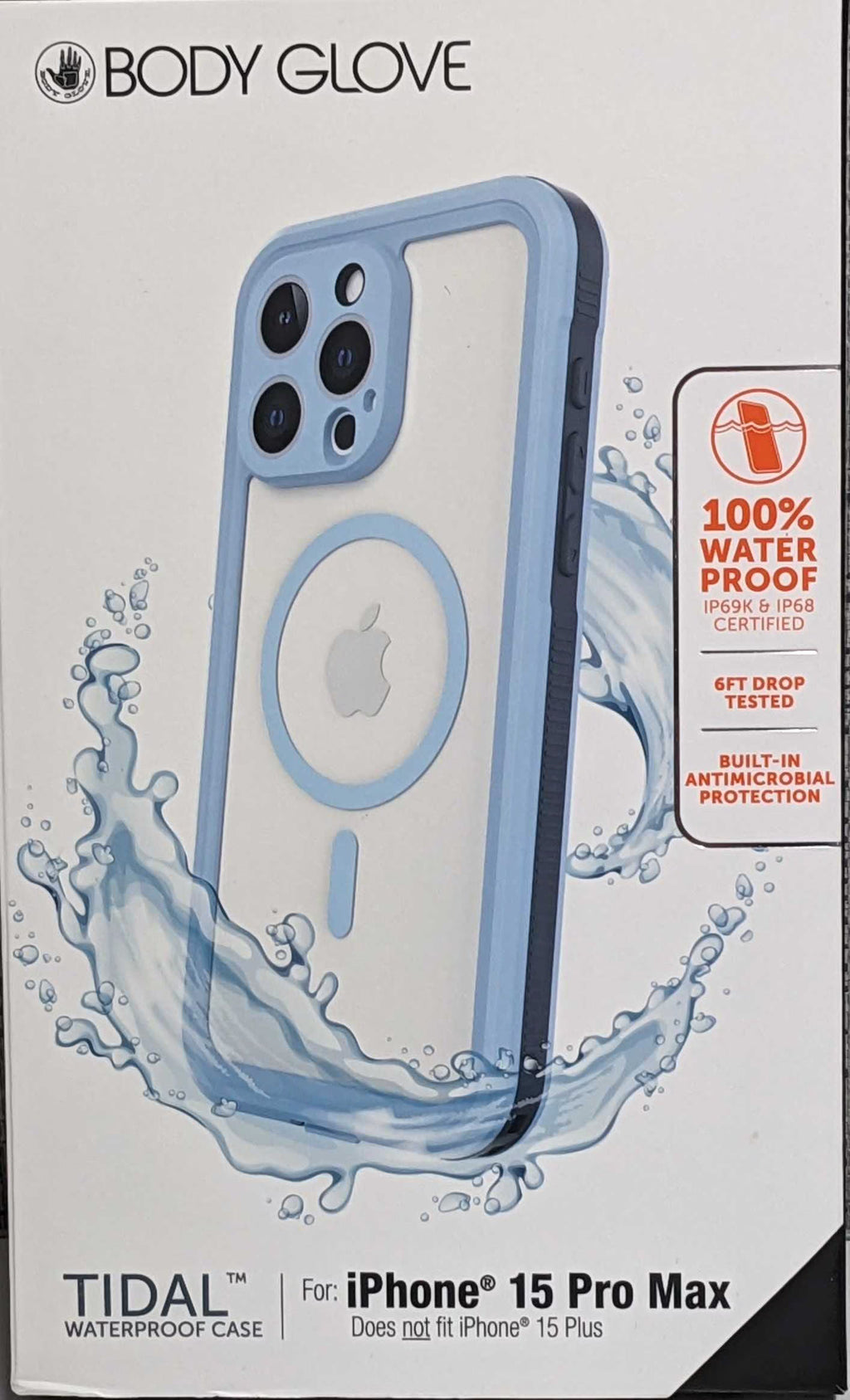 Blue/Clear Waterproof MagSafe Case for iPhone 15 Pro Max M8921