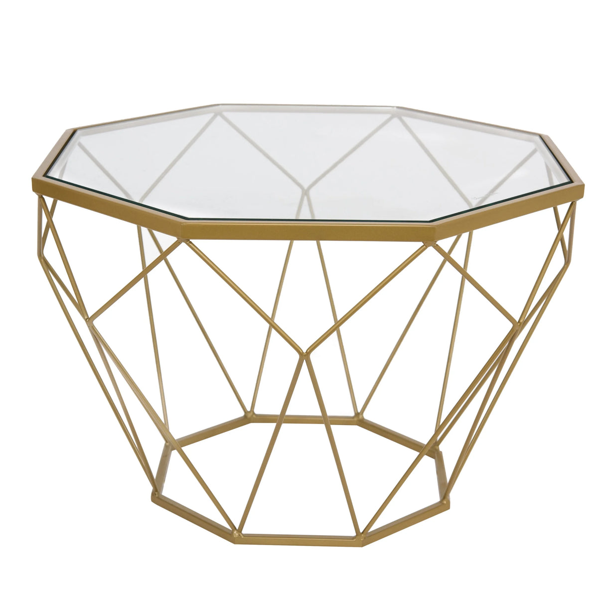 Black Leather Arm Chair Set of 2 and Octagonal Coffee Table with Gold Geometric Base T906
