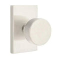 Double Dummy Round Door Knob with Rectangular Rose in Satin Nickel J32558