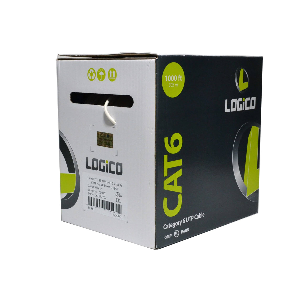 CAT 6 UTP Bulk Cable 1000 ft White J941