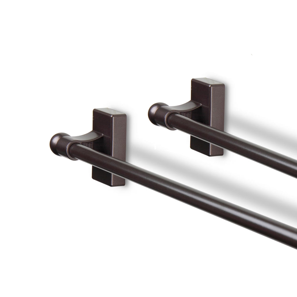 Magnetic Curtain Rod Cocoa Set of 2 N9123