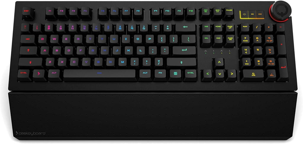 Blank Wired Mechanical Keyboard with Cherry MX Blue Switches, Aluminum Top, 104 Keys N2616