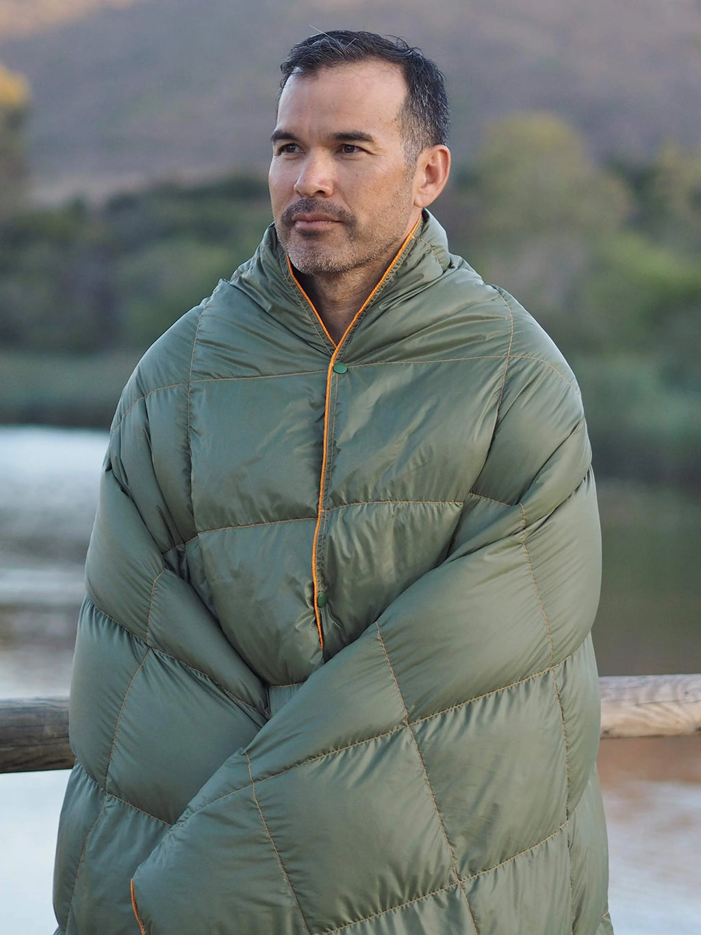 Puffy Packable Water-Resistant Camping Blanket (Olive) D886309