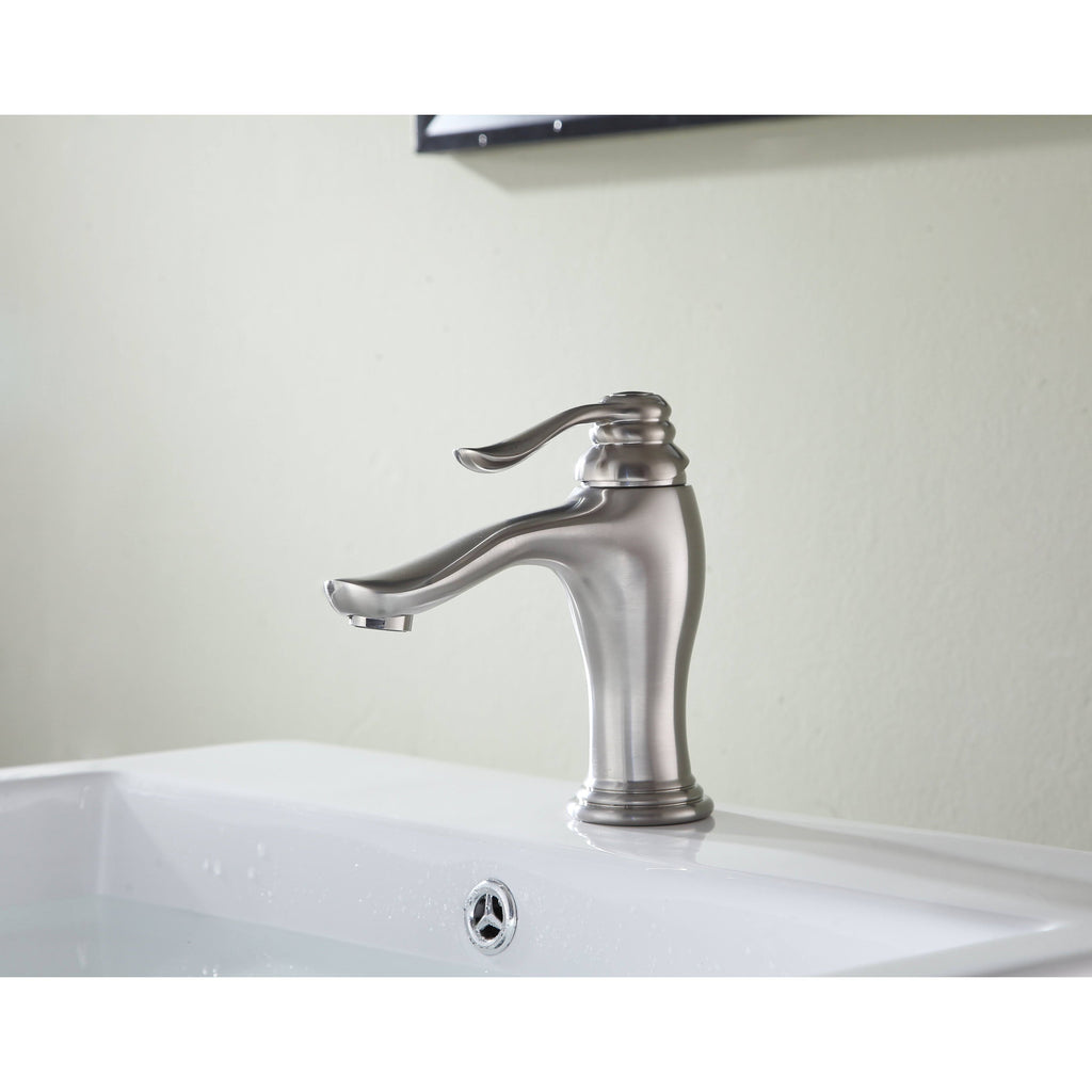 Brushed Nickel Single Hole Single Handle Bathroom Faucet S4278