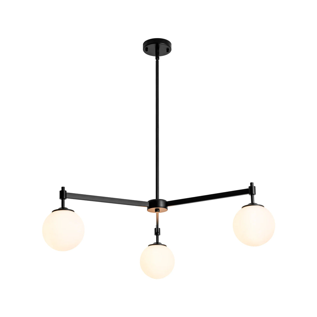 3-Light Dimmable Glass Globe Chandelier W17502
