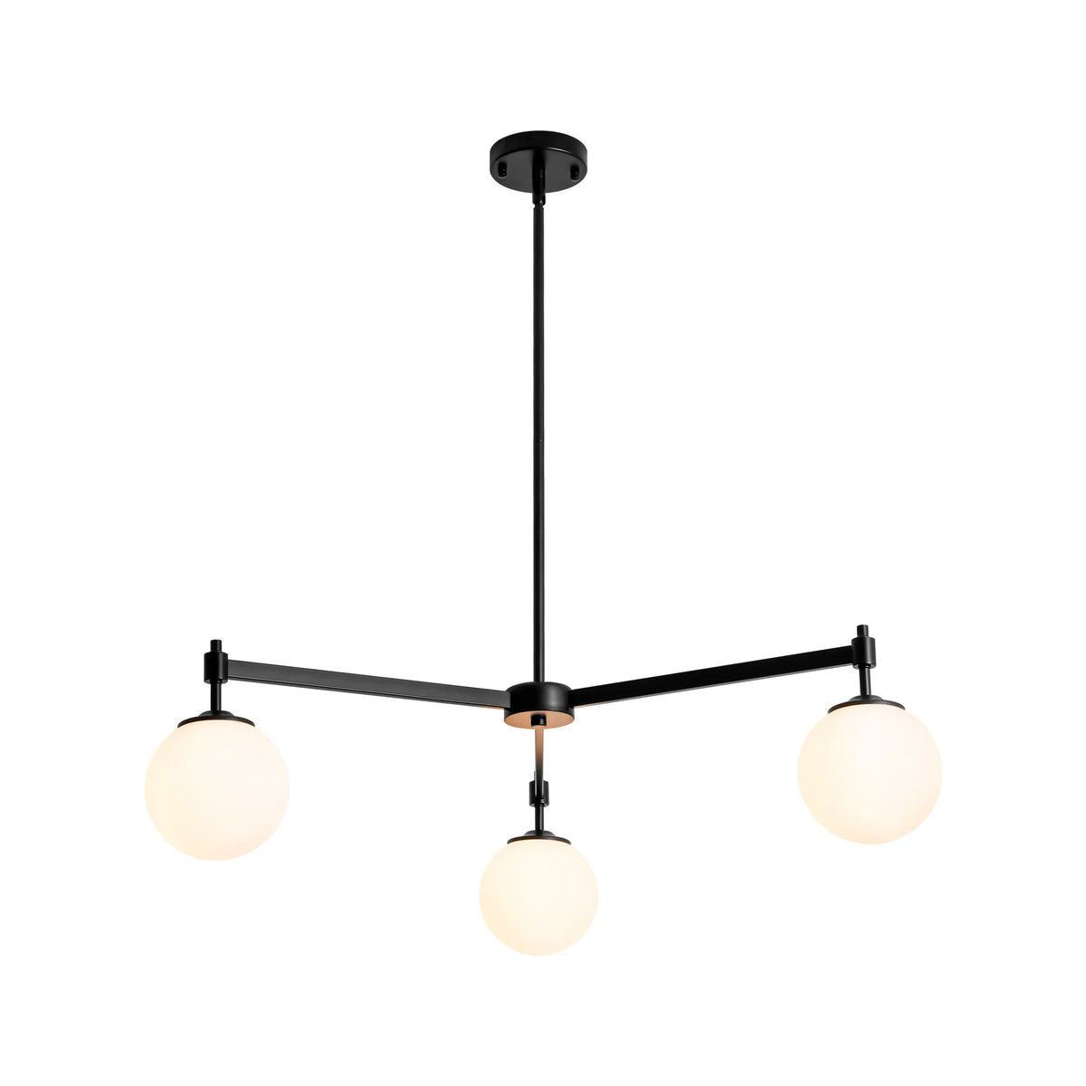 3-Light Dimmable Glass Globe Chandelier W17502