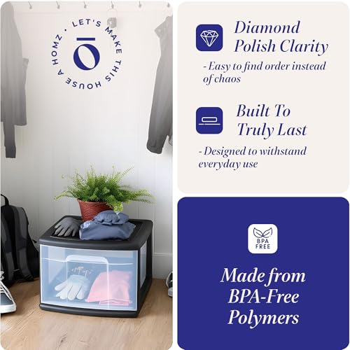 2-Pack 1-Drawer Clear Plastic Storage Cart, White Frame D28747