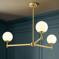 3-Light Dimmable Glass Globe Chandelier W17502