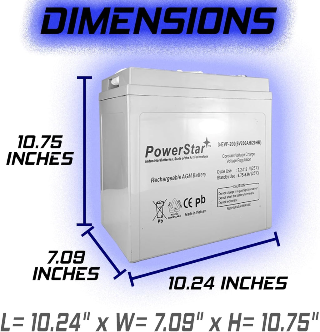 6V 200Ah Deep Cycle Flooded Lead Acid Battery x2 N64795
