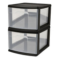 2-Pack 1-Drawer Clear Plastic Storage Cart, White Frame D28747