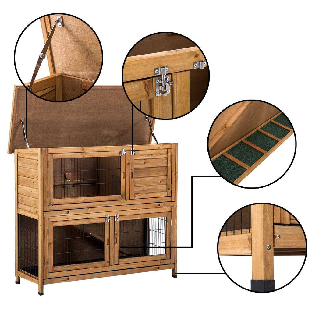 48x22 Wood Chicken Coop Hen House Rabbit Hutch Poultry Cage Z660