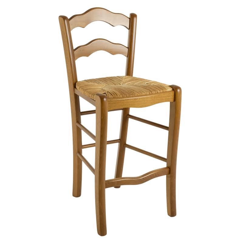 Set of Two Wood Counter Stools in Walnut W234405