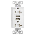 Tamper-Resistant Duplex Receptacle with USB Charger, 125 Volt, 20 Amp E398