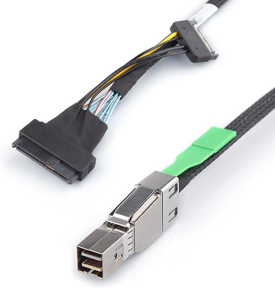 External Mini SAS HD SFF-8644 to QSFP Hybrid SAS Cable, 30AWG, 2-m Pack of 2 X7713