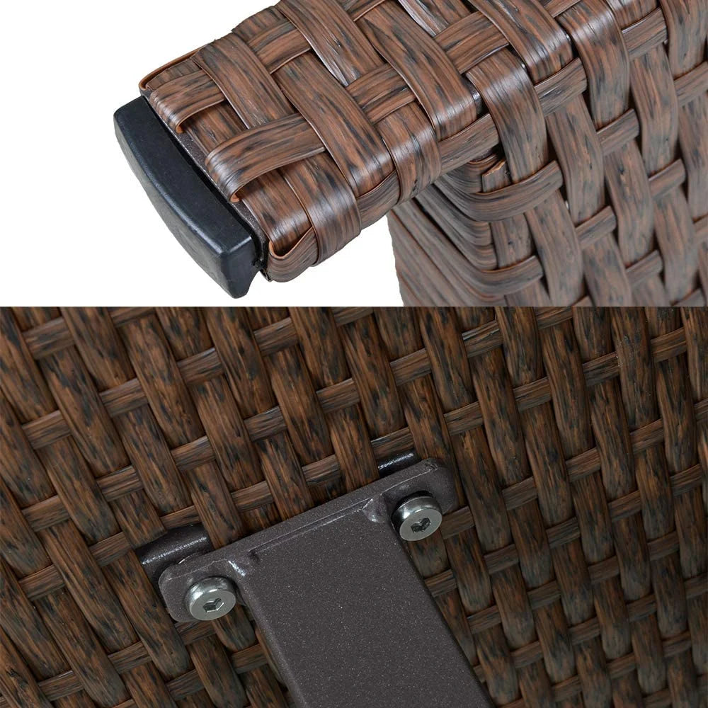 Brown Metal and PE Wicker Patio Dinner Table B525