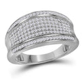 10kt White Gold Diamond Pave Band Ring Size 7 Q98736