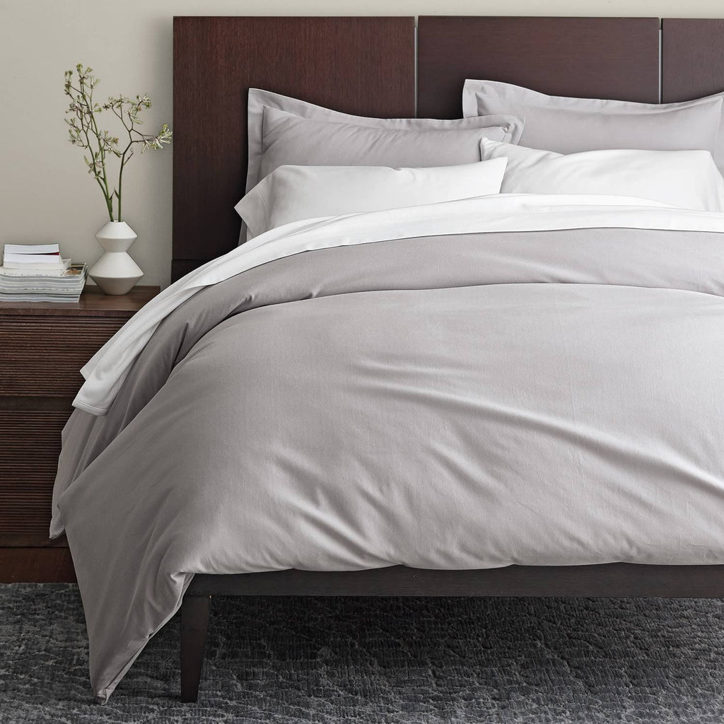 Cloud Blue Cotton Flannel Twin Duvet Cover D286