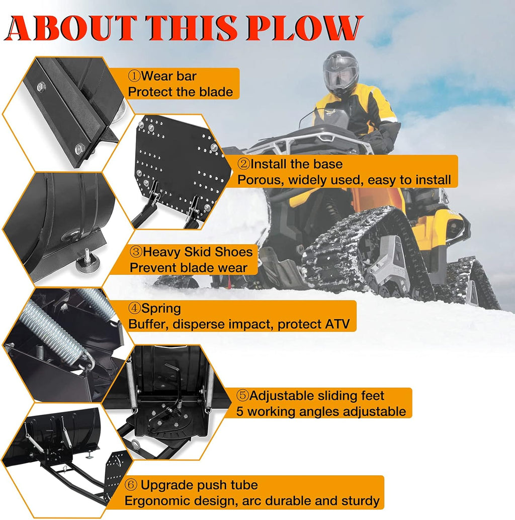 Universal Steel Snow Plow Kit for Pickup Trucks UTV ATV 50 Inch A2857