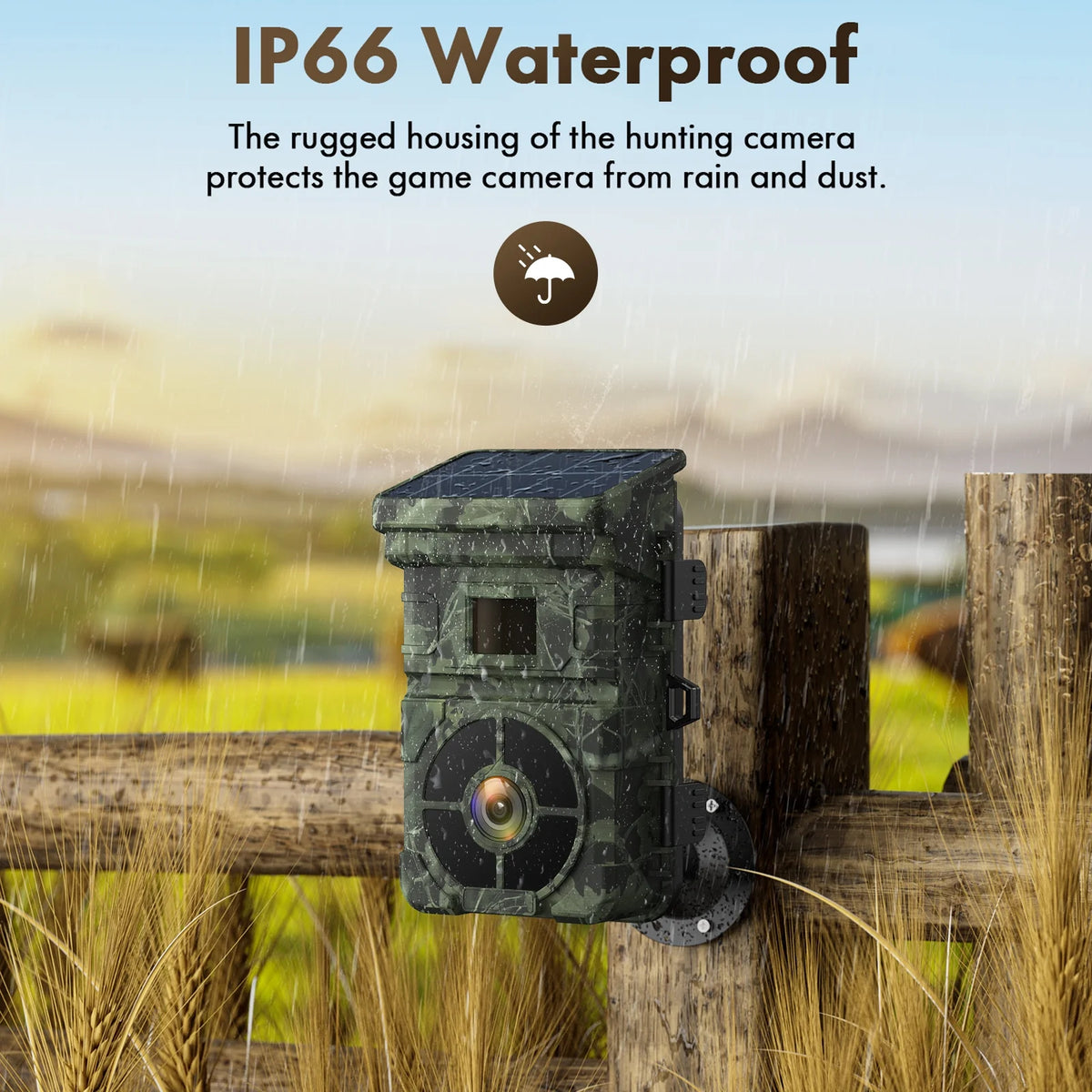 Solar Powered Trail Camera 1080P 24MP with Night Vision Waterproof O274