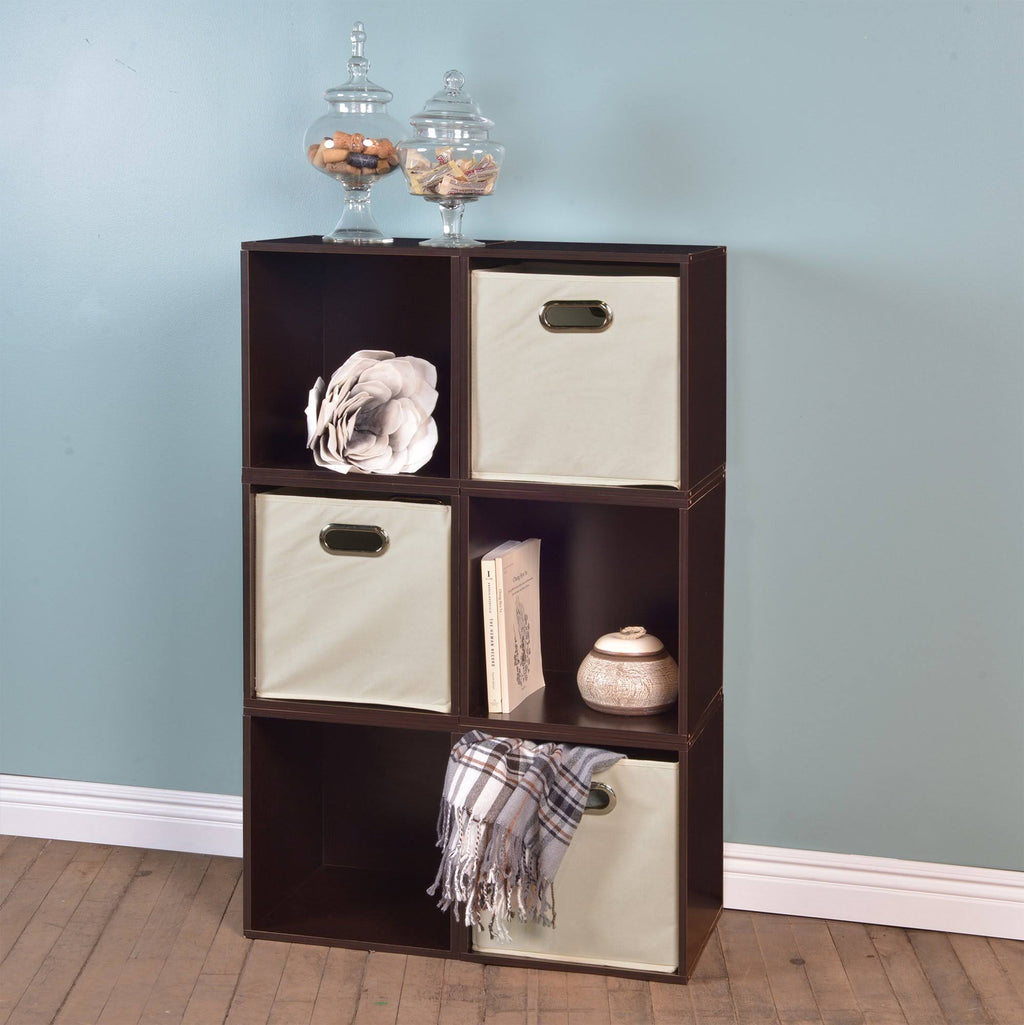 6 Cubes and 3 Canvas Bins Storage Set Truffle/Grey R754179