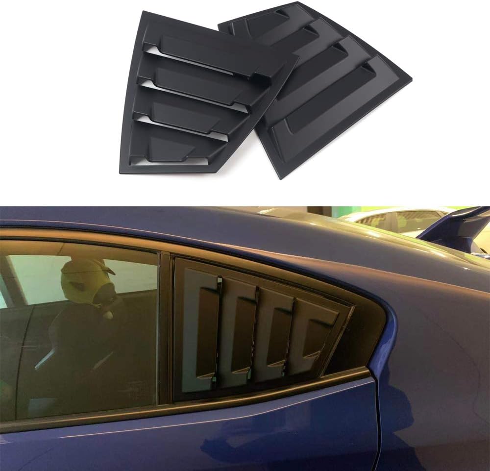 Back Side Window Louvers Cover ABS 2PCS Carbon Fiber Grain W51369