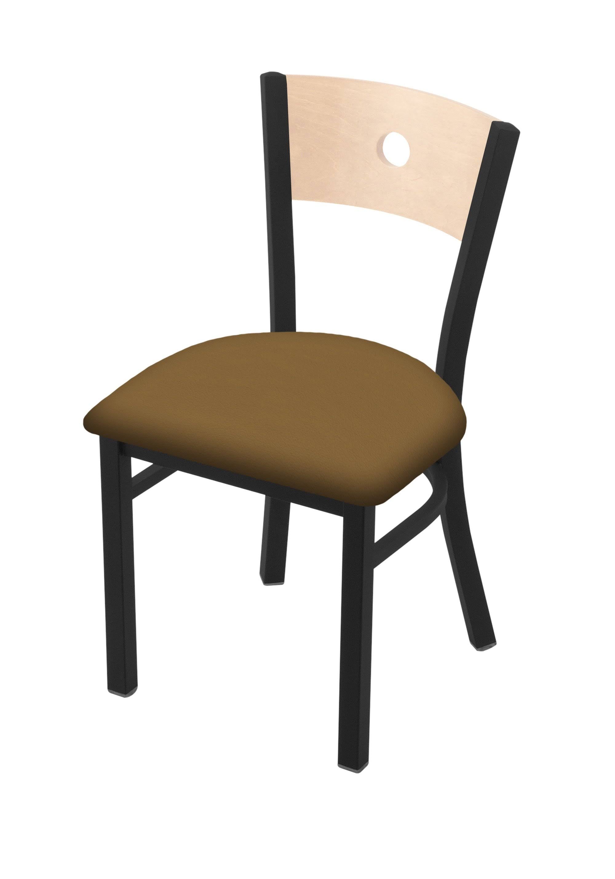 Black Wrinkle Finish Chair with Natural Back and Canter Saddle Seat A761