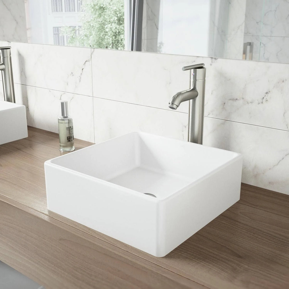 Cast Stone Gray Handmade Square Vessel Bathroom Sink S420666