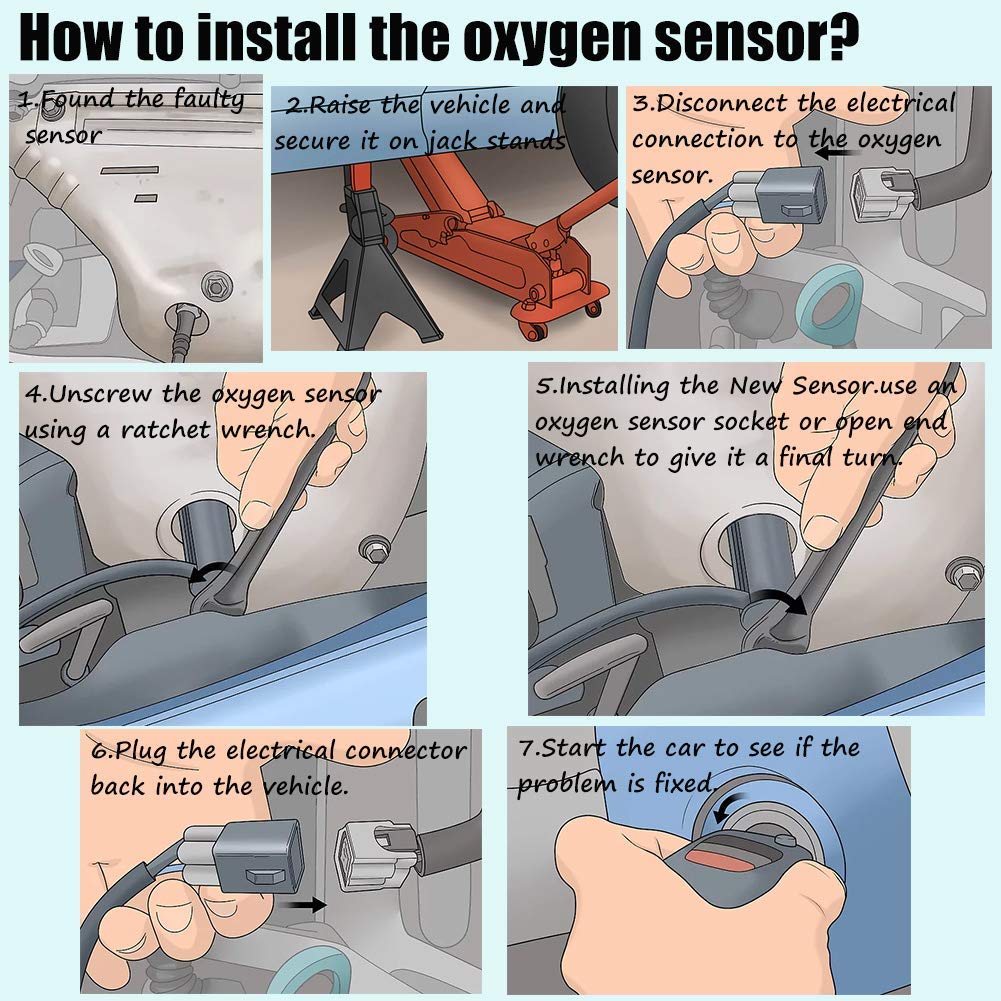 4pcs Heated Oxygen Sensor Replacement for Escalade Silverado 1500 2500 Yukon Sierra 1500 2500 3500 H2 6.0L 2003-2006 Pack of 2 G153199