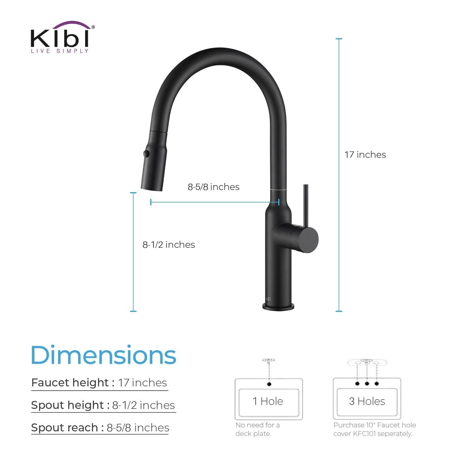 Black Single Level Kitchen Faucet with Sprayer C826654