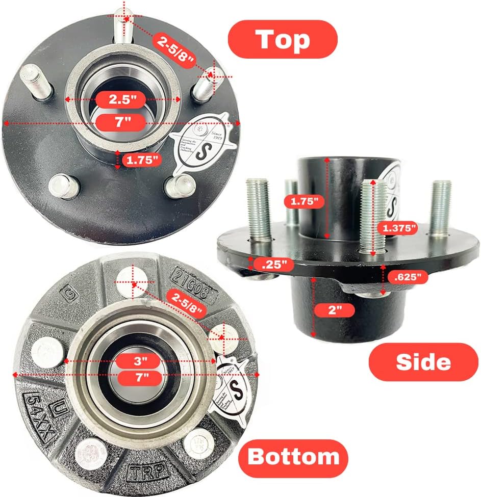 84 Spindle Trailer Hub Pack of 2 X874