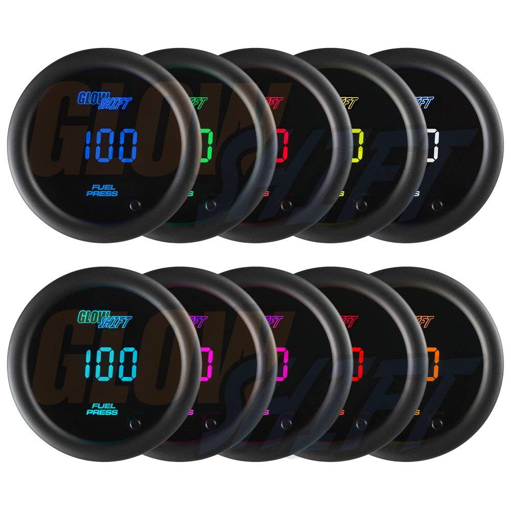 10 Color Digital 100 PSI Fuel Pressure Gauge Kit with Electronic Sensor Q18651