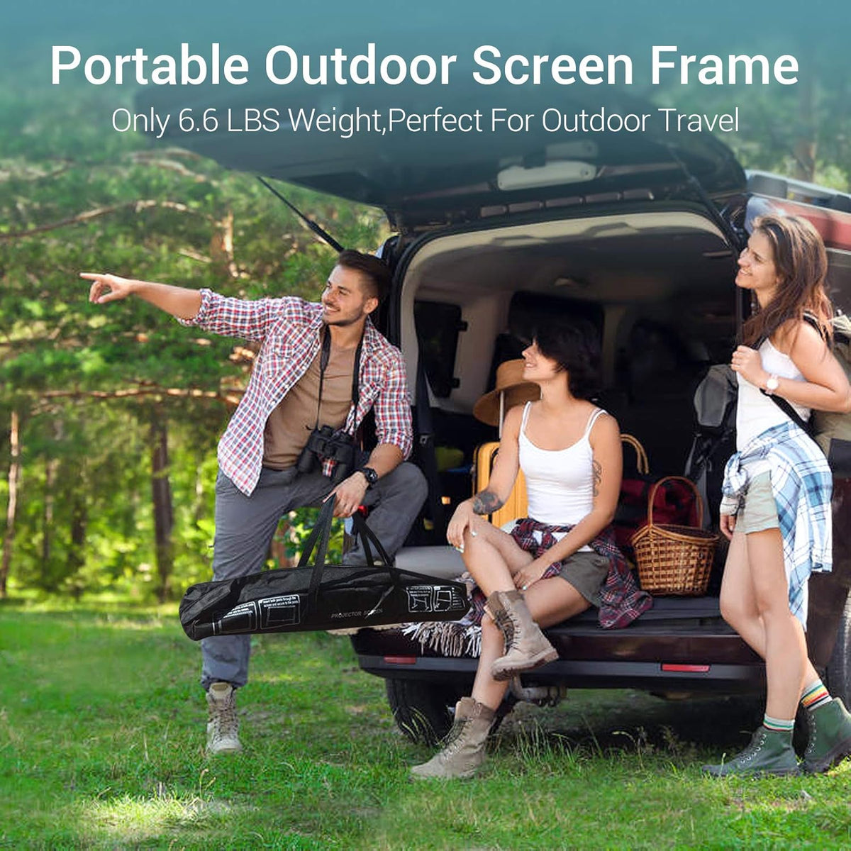 100 inch Portable Projector Screen with Stand and Carry Bag T141729