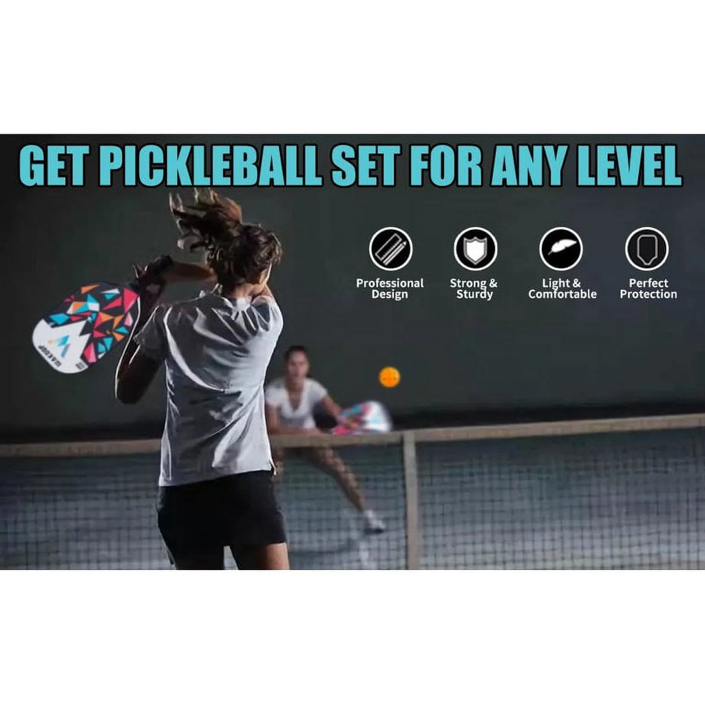 Graphite Pickleball Paddle Set with 4 Balls and Cover Bag R455746