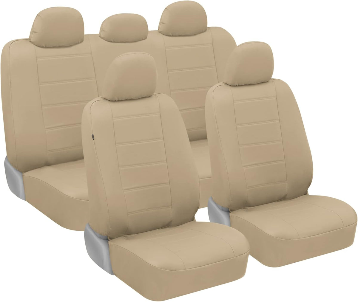 Black Faux Leather Seat Covers Full Set Pack of 2 X6056