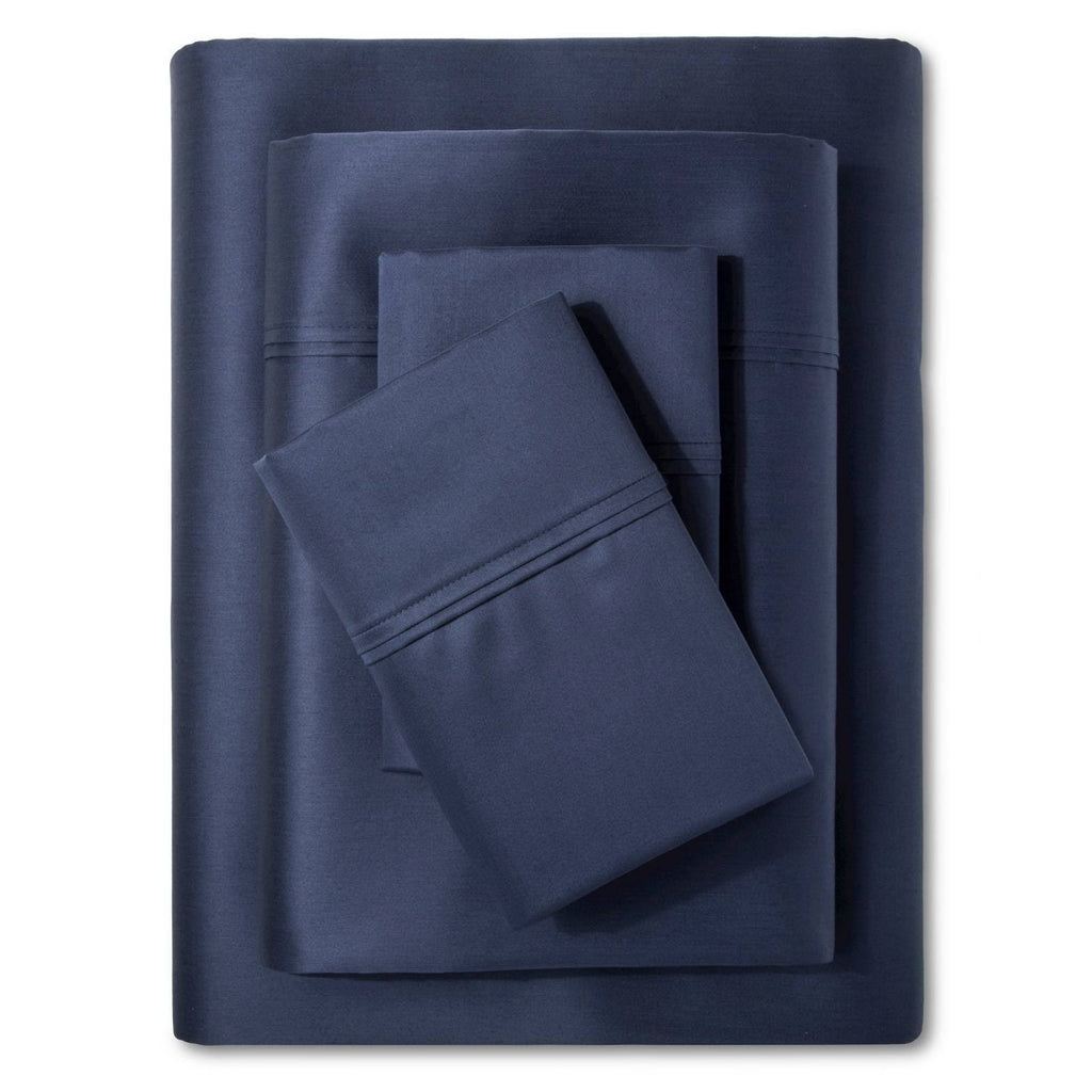 California King Metallic Blue 400 Thread Count Sheet Set Y4639