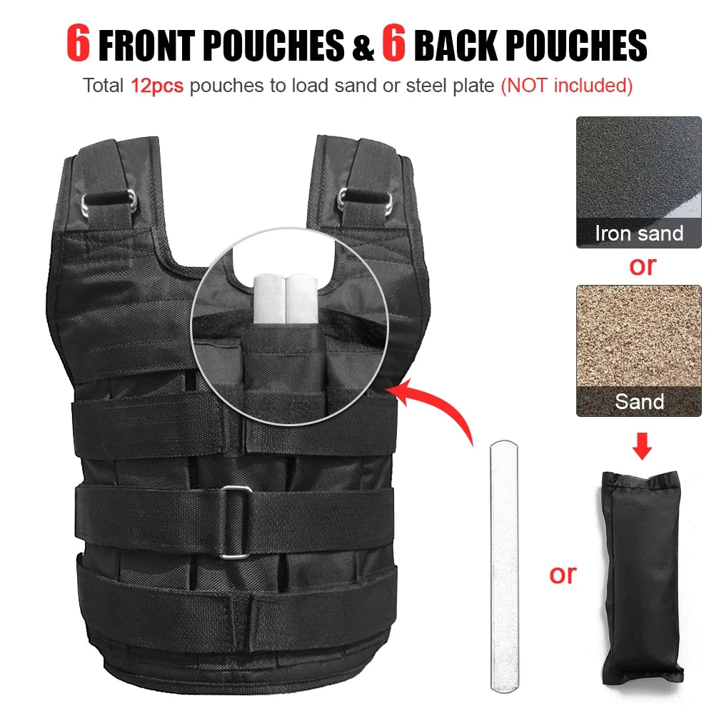 Adjustable Weighted Vest Oxford Exercise Weight Jacket W29606