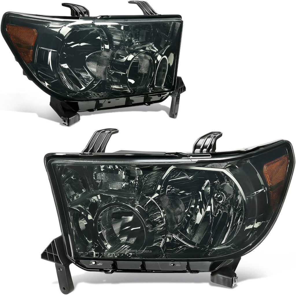 Chrome Housing Amber Reflector Headlight Assembly T130