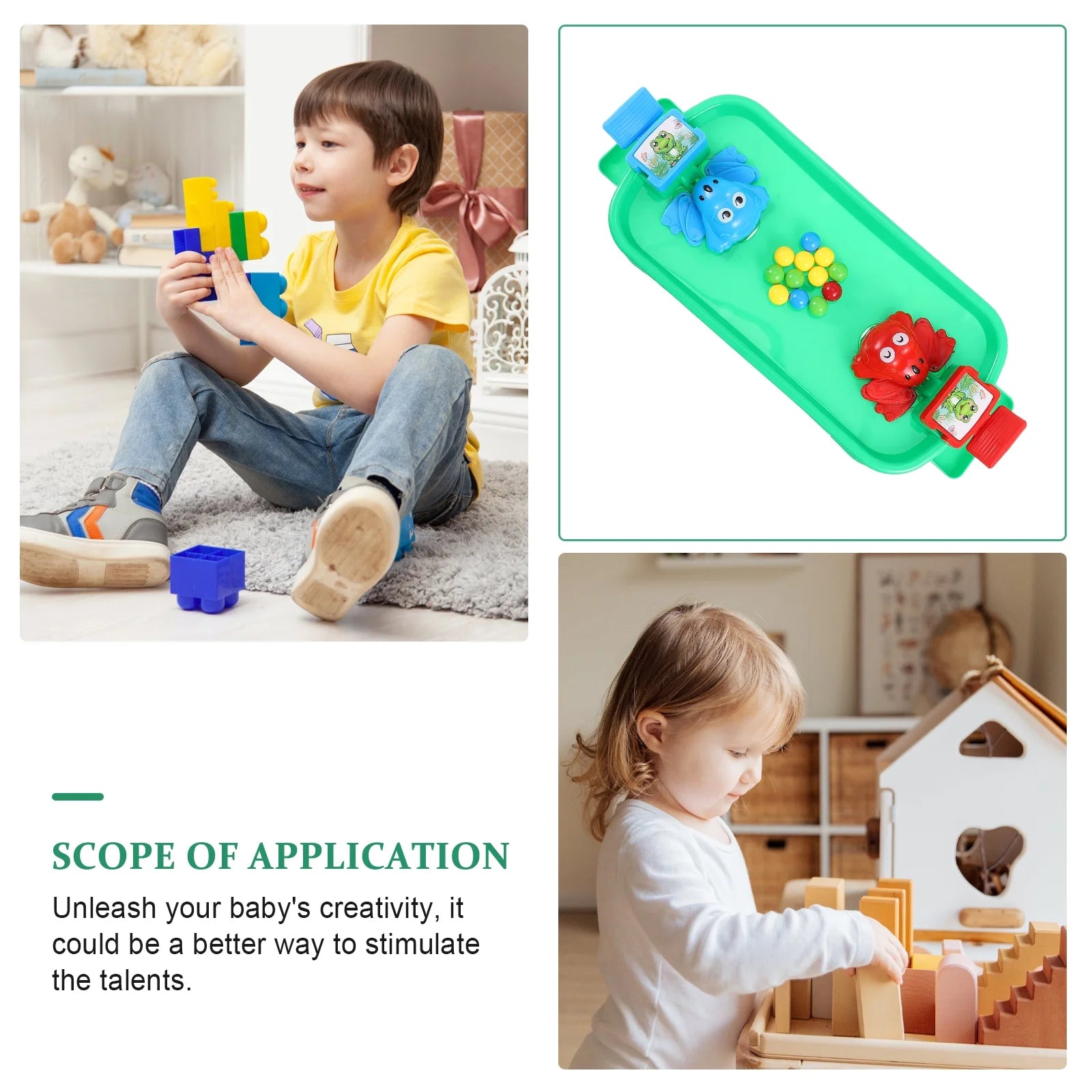 Frog Travel Board Frogs Eating Beads Kids Plastic Toy B649