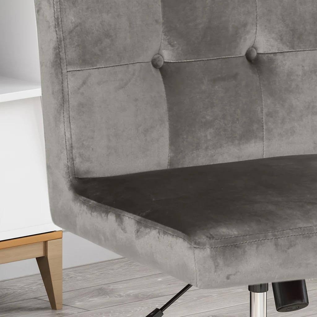 Tufted Office Chair with Swivel Base Gray T68213